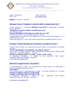 Circolare 05_2014 - Ordine degli Ingegneri della Provincia di Latina