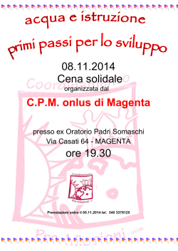 08.11.2014 Cena solidale C.P.M. onlus di Magenta
