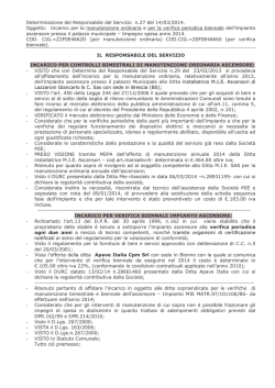 Incarico per la manutenzione ordinaria e per la verifica periodica