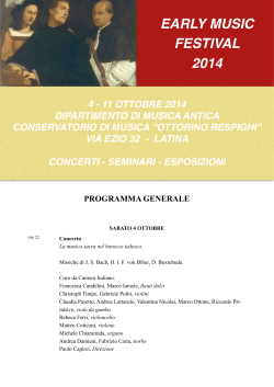 2014 - Conservatorio Statale di Musica | Latina