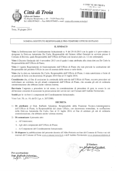 nomina sostituto responsabile pro-tempore ufficio