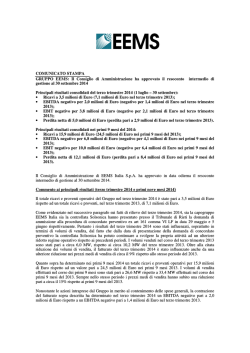 Il Consiglio di Amministrazione ha approvato il resoconto