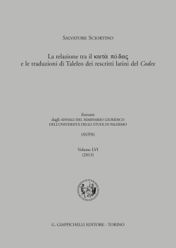 La relazione tra il kat¦ pÒ daj e le traduzioni di Taleleo dei rescritti