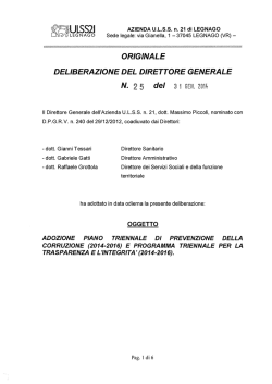 Deliberazione - Azienda ULSS 21