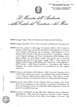 Decreto di Nomina. 10.06.2014 - Parco Geominerario Storico