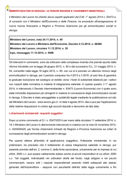 Il Ministero del Lavoro ha chiarito alcuni aspetti