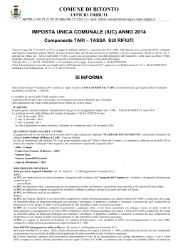 Manifesto TARI 2014 - Comune di Bitonto