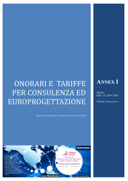 Onorari e tariffe per Consulenza ed europrogettazione