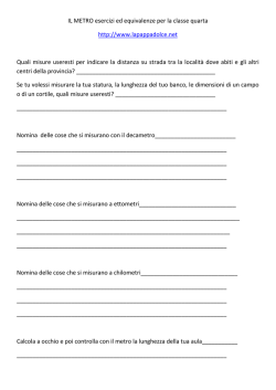 IL METRO esercizi ed equivalenze per la classe