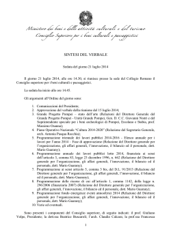Sintesi del verbale in formato pdf - Ministero per i Beni e le Attività