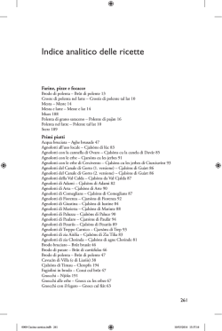 Indice analitico delle ricette