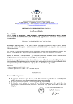 Il Direttore Tecnico della C.U.C. Ing. Paolo Nuvolone