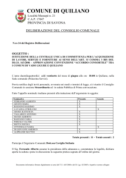 deliberazione della giunta comunale - Albo pretorio