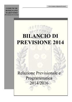 BILANCIO DI PREVISIONE 2014 - Comune di Rosignano Marittimo