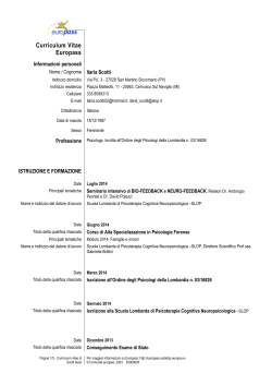 CV formato europeo - Ordine degli Psicologi della Lombardia