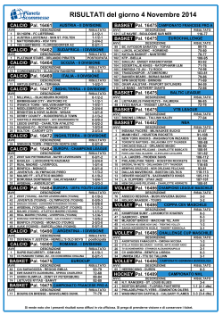 RISULTATI del giorno 4 Novembre 2014
