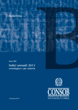 Bollettino 2013 – Indice annuale - IRCRI – Istituto di Ricerca