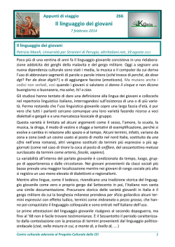 Il linguaggio dei giovani
