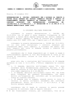 BRESCIA Brescia, 26 novembre 2014 DETERMINAZIONE N. 268