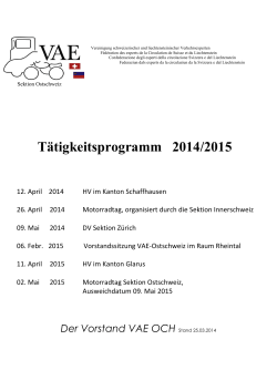 Tätigkeitsprogramm 2014/2015