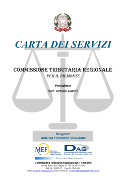Commissione Tributaria Regionale - Carta dei Servizi