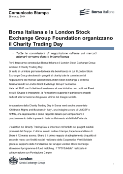 Borsa Italiana e la London Stock Exchange Group Foundation