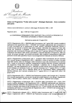 Strategia Nazionale - Anno scolastico 2014-2015.