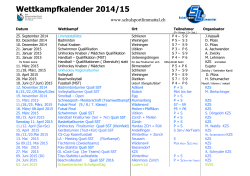 Wettkampfkalender 2014 -2015 und KZS