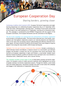 Be part of European Cooperation Day 2014