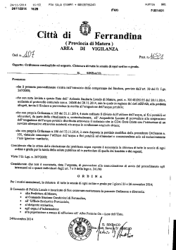 ordinanza sindacale n. 107 del 24.11.2014