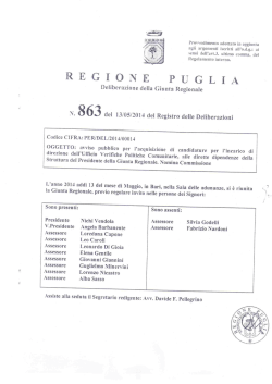 con deliberazione di Giunta Regionale n. 863