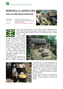 DOMENICA 31 AGOSTO &ndash; FESTA a CORTE BUE