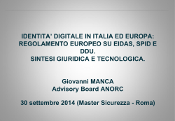 Identità Digitale in Italia ed Europa
