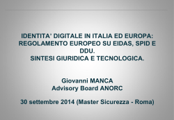 Identit&agrave; Digitale in Italia ed Europa