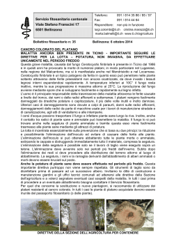 Bollettino fitosanitario n. 35/2014