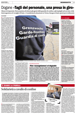 dogane&laquo;taglidelpersonale,unapresaingiro&raquo;