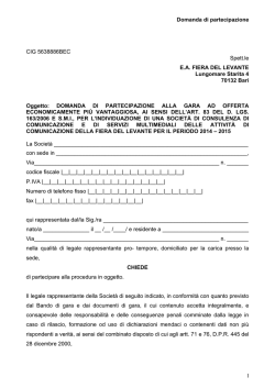 Domanda di partecipazione 1 CIG 5638886BEC