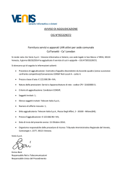 AVVISO DI AGGIUDICAZIONE CIG N°955329CF2