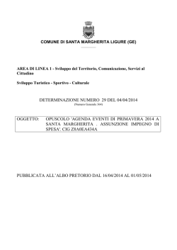Det. Agenda Primavera 2014 - Comune di Santa Margherita Ligure