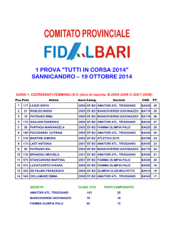 1 PROVA "TUTTI IN CORSA 2014" SANNICANDRO