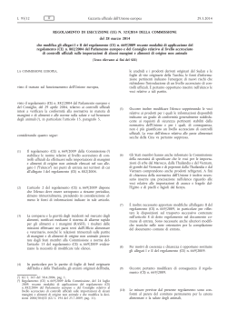 REGOLAMENTO DI ESECUZIONE (UE) N. 323/2014 DELLA