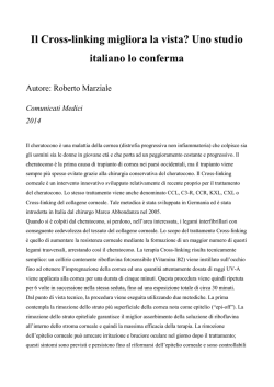 Il Cross-linking migliora la vista. Uno studio ita