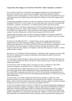 Cooperazione allo sviluppo. La Peer Review OCSE-DAC