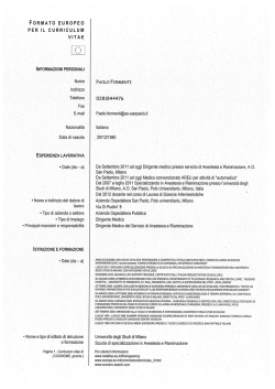 Curriculum Vitae - Azienda Ospedaliera San Paolo