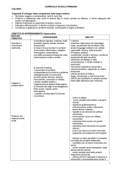 Curricolo della Scuola Primaria - Istituto Comprensivo di Rubano