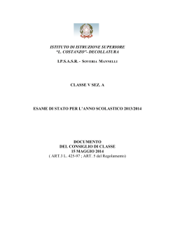 Documento classe 5A IPSASR Soveria - IIS Costanzo