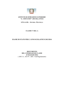 Documento classe 5A IPSASR Soveria - IIS Costanzo