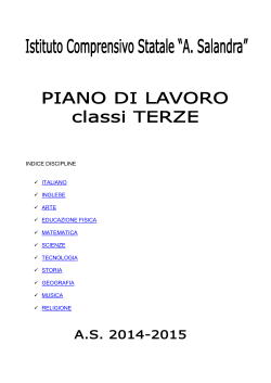 Piano di lavoro classi terze