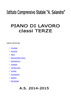 Piano di lavoro classi terze