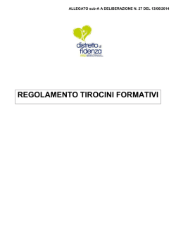 gRegolamento tirocini - ASP Distretto di Fidenza